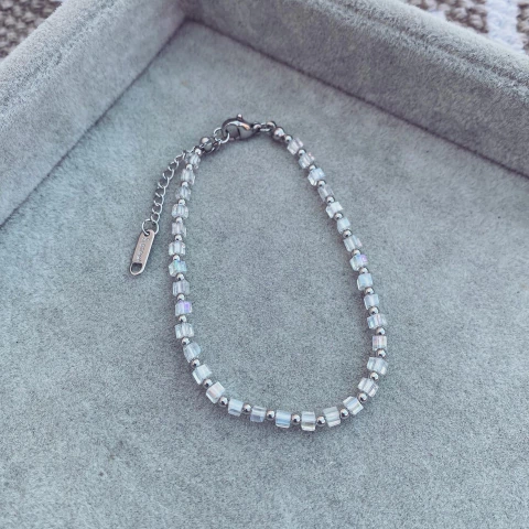 Pulsera Cualik Cristal - Acero Quirúrgico W3