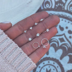 Argollita Mini Pluki - ¡Abre para el costado! - Plata 925 + cristal N9 - Tienda Mercado Persa