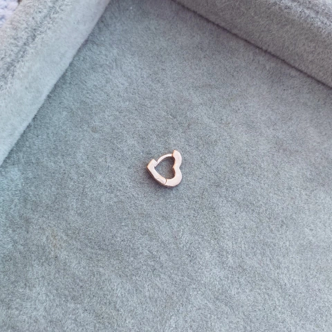 Aro Clack Mini Corazon Rose - Plata 925 Bañada en rose X5.J