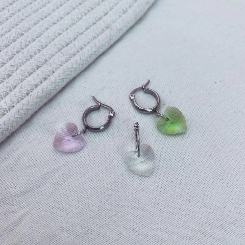 Argollita Corazón Lith - Acero quirúrgico AA