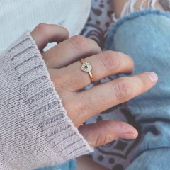 Anillo Nihuly Corazòn Gold- Acero dorado A18.W