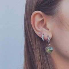 Argollita Corazón Lith - Acero quirúrgico AA - Tienda Mercado Persa