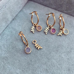 Aro Hojita Cubic Gold - Acero dorado B4 en internet