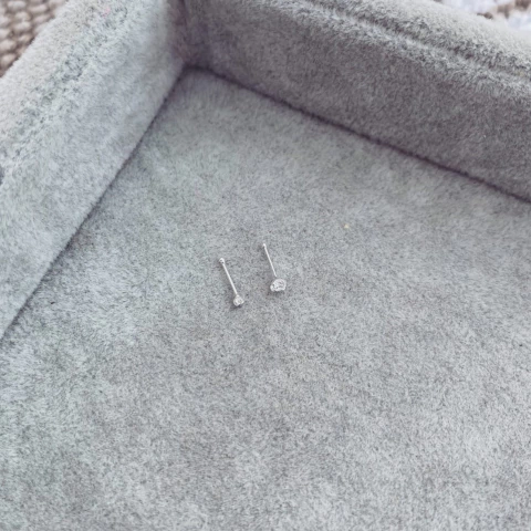 Aro Nariz Brillo Engarzado Recto - Plata 925 W17.F