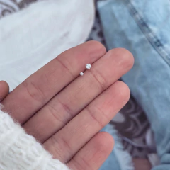 Aro Nariz Brillo Engarzado Recto - Plata 925 W17.F - comprar online