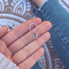 Argollita Pluma Libre - Plata 925 C13.H