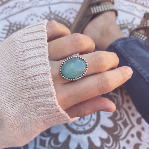 Anillo Magma Celeste - Bronce Bañado Plata 925 E16