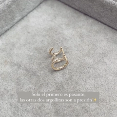 Aro triple simulador - Plata 925 bañada en oro V20.E en internet