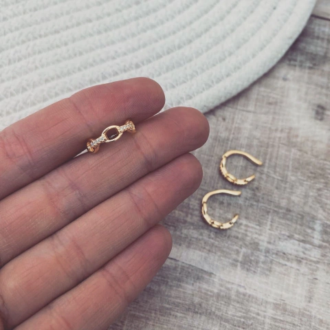 Cuff Links Cubic Gold - Plata 925 Bañado en oro C22.J