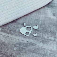 Dije Corazoncitos para compartir - Acero quirúrgico J9 bis - comprar online