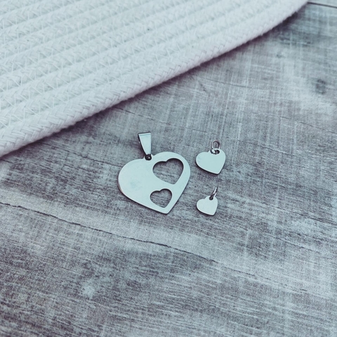 Dije Corazoncitos para compartir - Acero quirúrgico J9 bis - comprar online