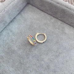 Aros Clack Rainbow Gold - Plata 925 bañada en oro W17.F en internet