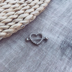 Pezonera corazón strass - Acero quirúrgico y corazón acerado Y21.Q