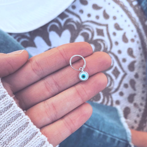 Argollita Ojo nacar - Plata 925 C10.K - comprar online