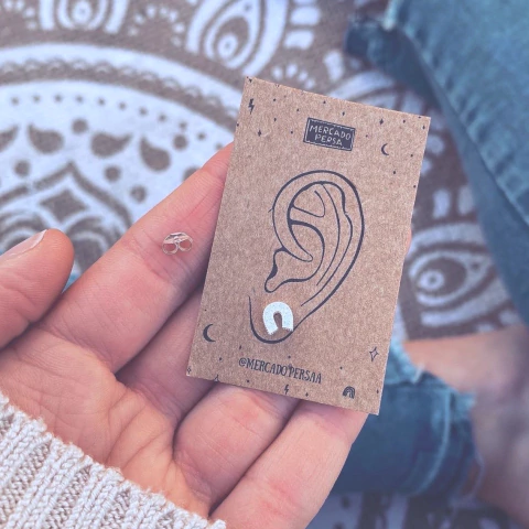 Aro Mini Herradura Shine - Plata 925 X4.L