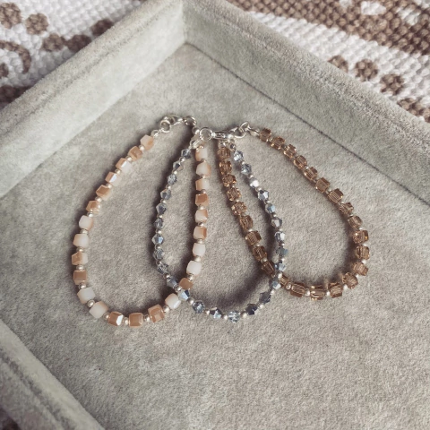 Pack 6 pulseras Calcy - Acerado blanco L12