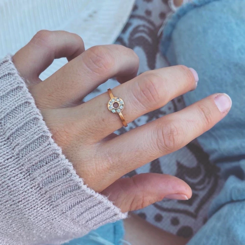 Anillo Nihuly Circulo Gold- Acero dorado Z14