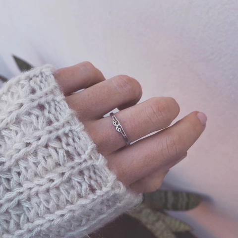 Anillo Mini Alitas - Acero quirúrgico Z14