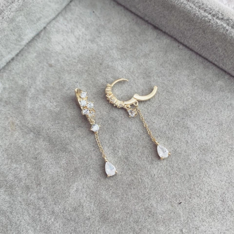 Aros Premui gold - Plata 925 bañada en oro V20.E - comprar online