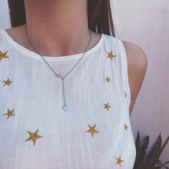 Collar Laurel + Corazón Tiffany - Acero quirúrgico J14 en internet