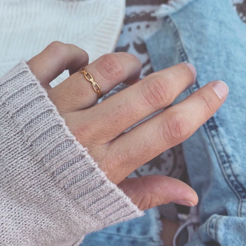 Anillo Enru Gold- Acero dorado A18.M