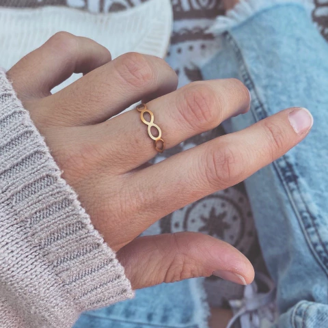 Anillo Muchos Infinitos Gold- Acero dorado Z14