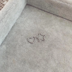 Piercing Corazon y Estrella - Acero quirúrgico M27.J