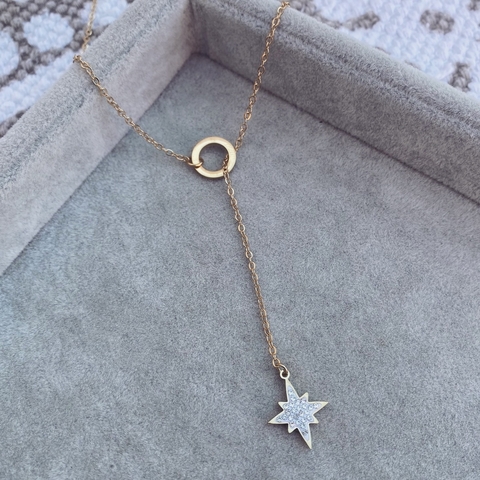 Collar Destello Movible Gold - Acero Dorado E21.C - comprar online