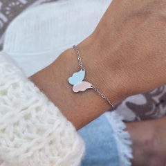 Pulsera Mariposa Facetada- Acero quirúrgico J9 bis - comprar online