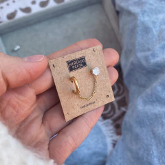 Argollita + Cubic Gold - Acero dorado N6 - Tienda Mercado Persa