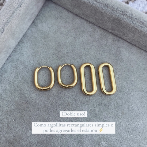 Aros 2 en 1 Clack Eslabon Gold - Acero dorado Z5 - comprar online