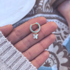 Aro Clack Mariposa Shine Gold - Plata 925 bañada en oro C4.E - Tienda Mercado Persa