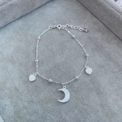 Pulsera Luna Heart - Plata 925 W3 - Tienda Mercado Persa