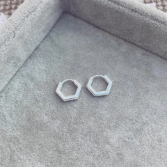 Aros Hexagonos Gruesos - Plata 925 C12.G