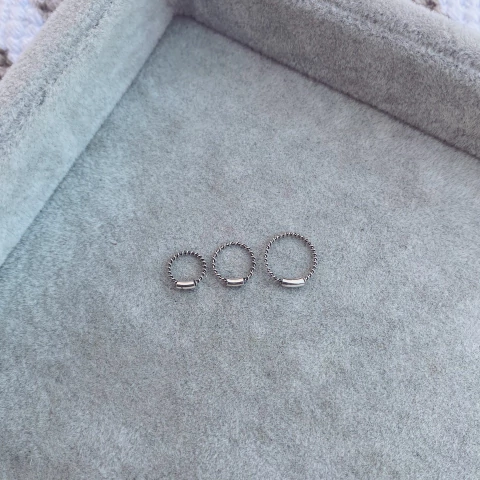 Aro Twist Patinado Barrita - Plata 925 X1.F - comprar online