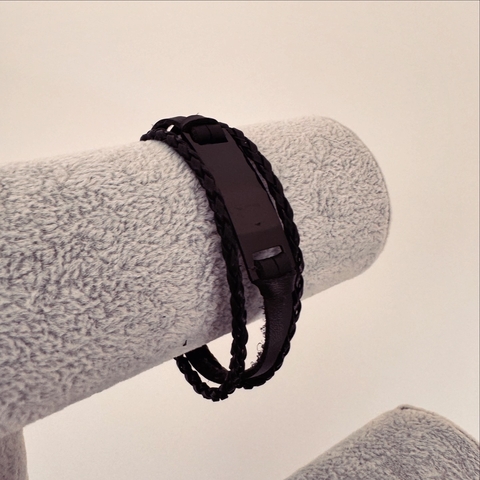 Pulsera Diesel Black - Acero quirúrgico + Cuero L12 - comprar online