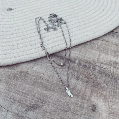 Collar Doble Beck PLuma - Acero quirúrgico P1