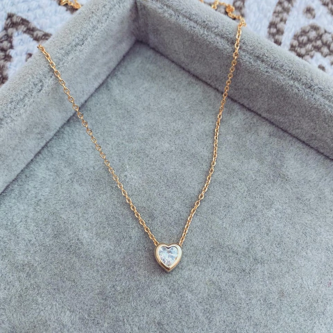 Collar Love You Gold - Plata 925 bañada en oro W12.V