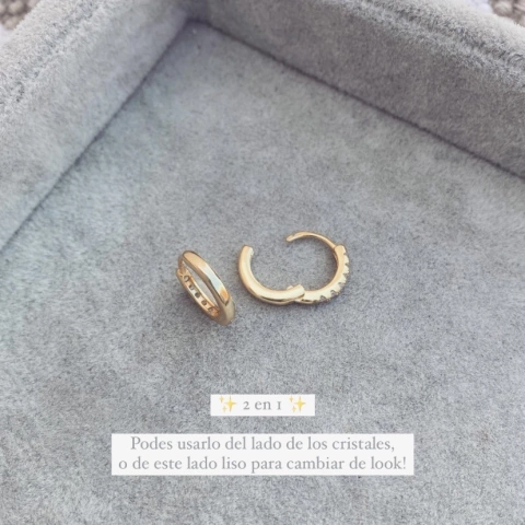 Aros Rocku Gold - Plata 925 bañada en oro W18.F - comprar online