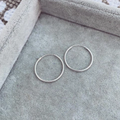 Argollitas Básicas Lisas (par) - Plata 925 W17.A