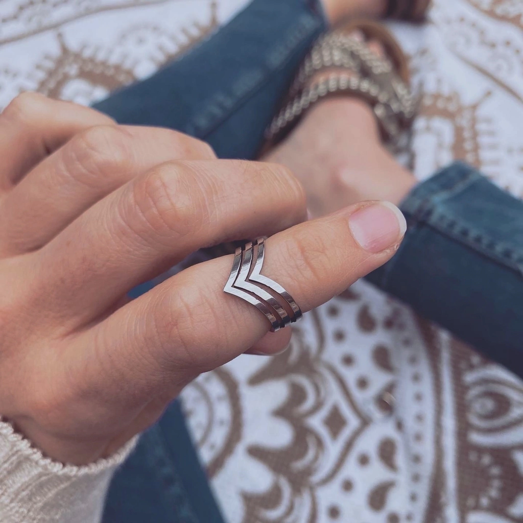 Anillo Diju 3 Lineas - Acero quirúrgico A18.E