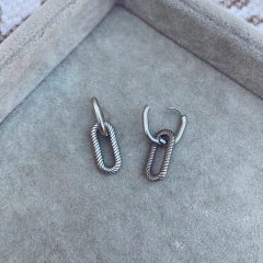 Aros 2 en 1 Clack Eslabon Text - Acero quirúrgico A11