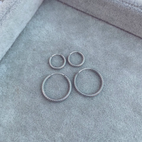 Aros Jekuk Patinados - Plata 925 Y21.F