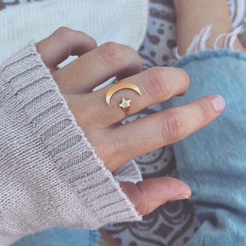 Anillo Galax Gold Regulable- Acero dorado A17.J