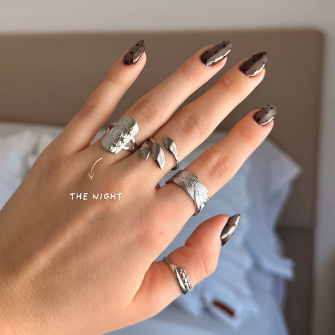 Anillo Regulable The night - Acero quirúrgico - comprar online