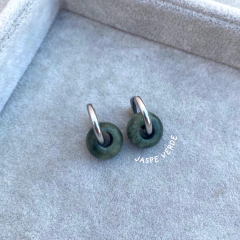 Imagen de Aros Donas Stone - Acero quirúrgico + Piedras naturales G6 bis