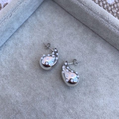 Aros Gota Perlas - Acero quirúrgico + Acerado M32.i - comprar online
