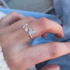 Anillo Colibri Hojita Regulable - Plata 925 Y21.H - comprar online