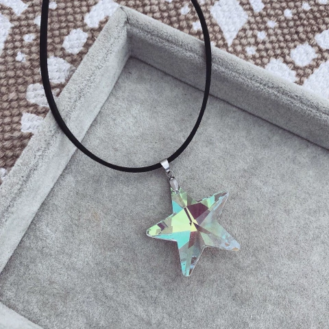 Collar Gamu Estrella Cristal - Acero quirúrgico W16