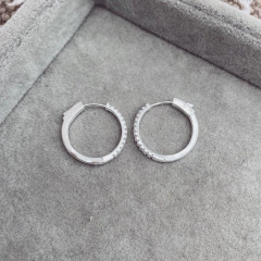 Aros Cristal Engarzado- Plata 925 W14.F - Tienda Mercado Persa